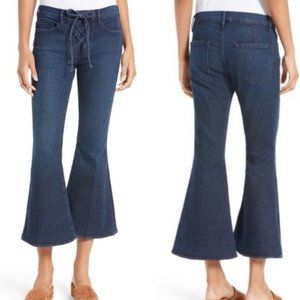 Frame Denim Le Bell Flare Crop Lace-Up Fly Jeans